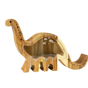 Medinė taupyklė dinozauras