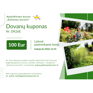 „Geltono karučio“ dovanų kuponas, 100 Eur