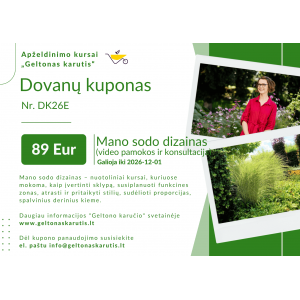 Dovanų kuponas kursams „Mano sodo dizainas“